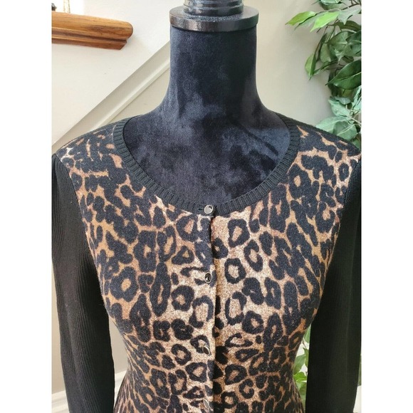 Ann Taylor Women's Brown & Black Round Neck Long Sleeve Casual Sweater Size S - Picture 3 of 8